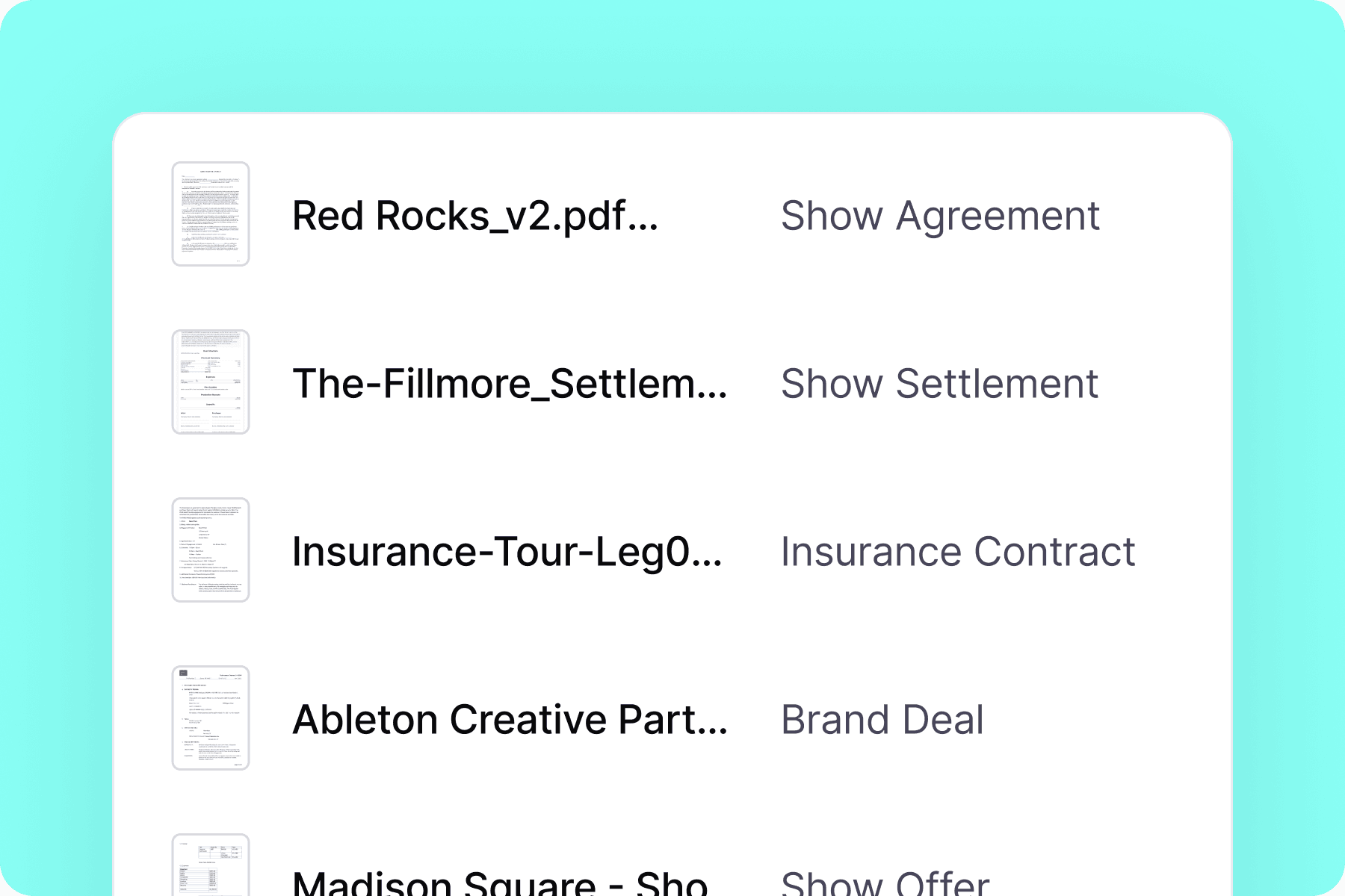 Centralize Touring Data
